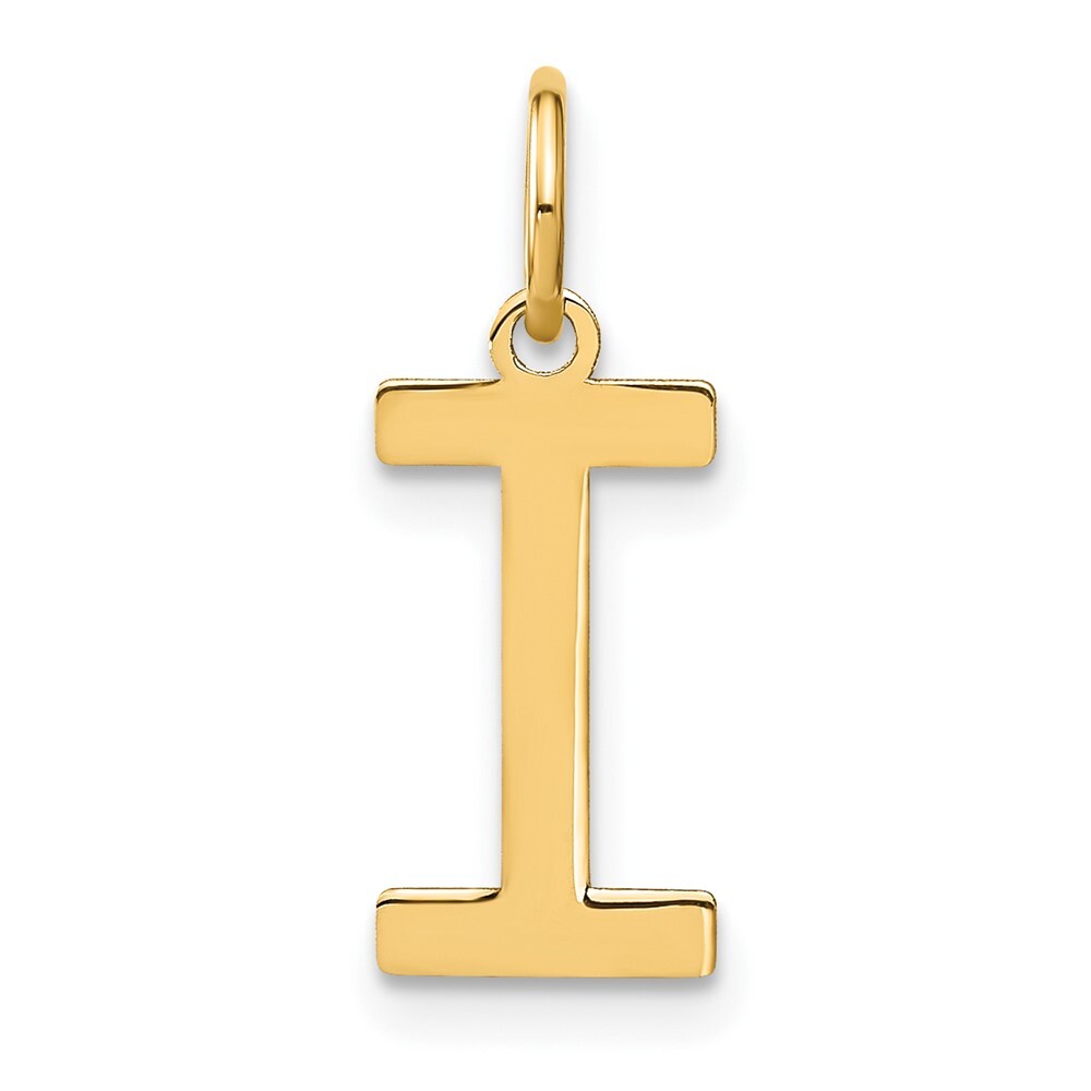 14k Yellow Gold Letter I Initial Pendant for Women