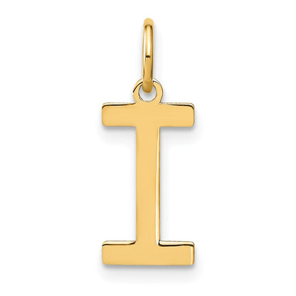 14k Yellow Gold Letter I Initial Pendant for Women
