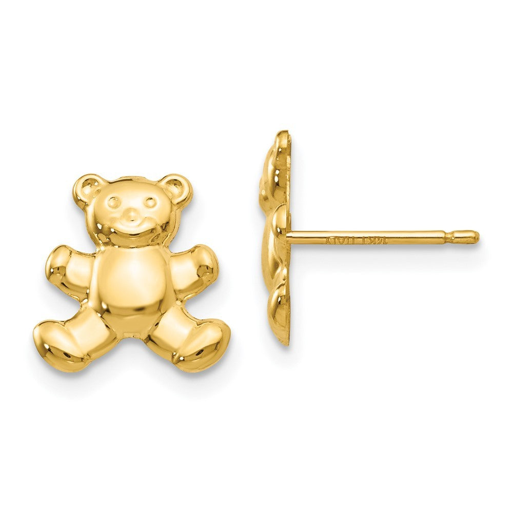 14k Yellow Gold Teddy Bear Earrings