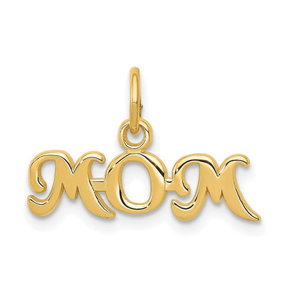 14k Yellow Gold MOM Charm
