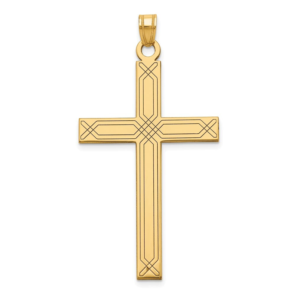 14k Yellow Gold Cross Pendant for Women