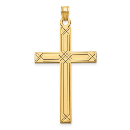 14k Yellow Gold Cross Pendant for Women