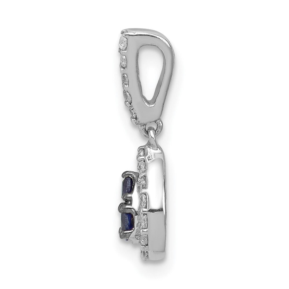 14k White Gold 1/4ct. Blue/White Diamond Teardrop Pendant for Women
