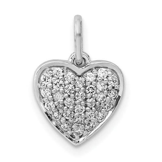 14k White Gold 1/4ct. Diamond Heart Pendant for Women