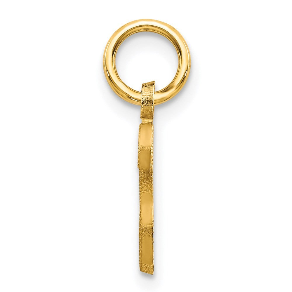 14k Yellow Gold Script Letter S Initial Charm Pendant