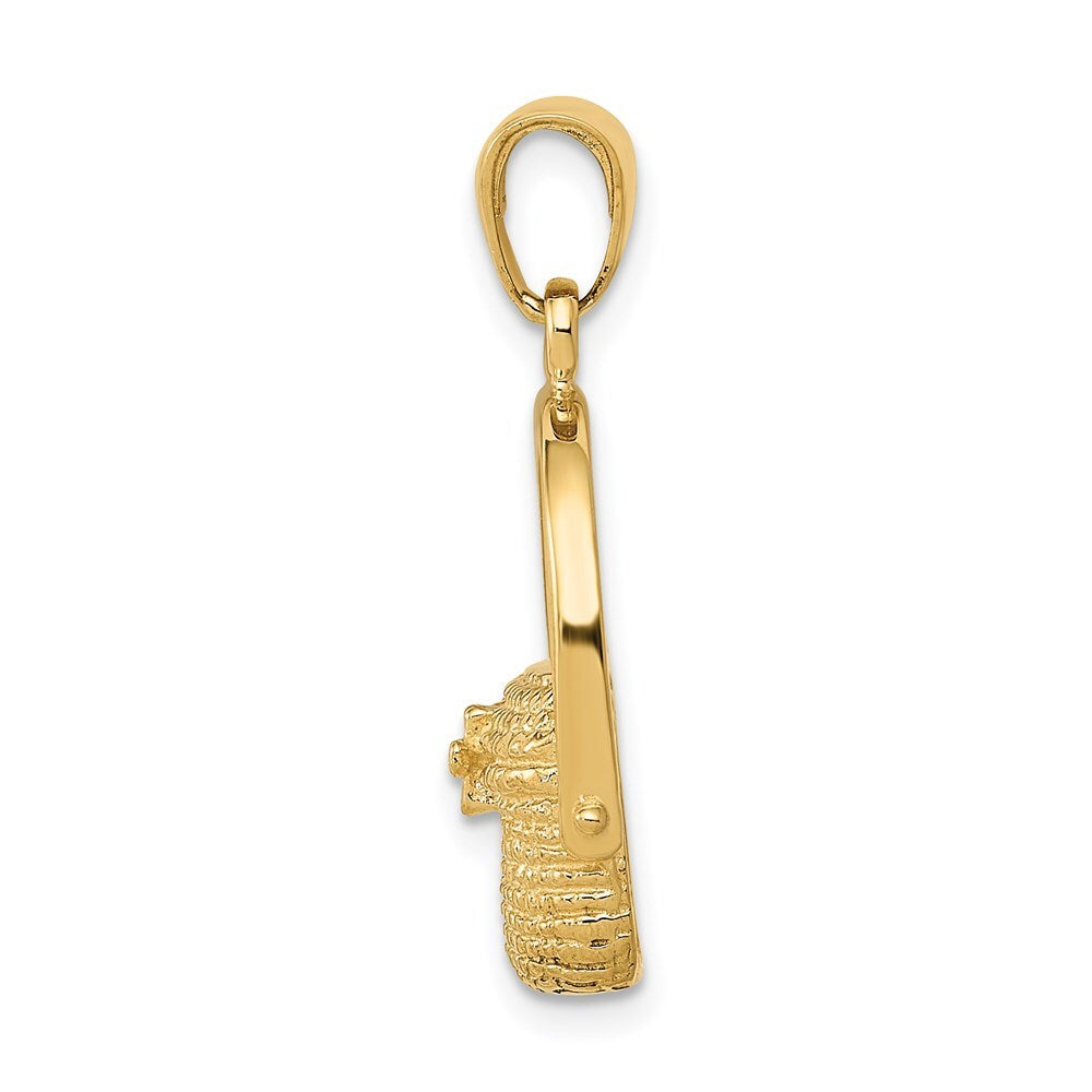 14k Yellow Gold Large Nantucket Basket Pendant for Women