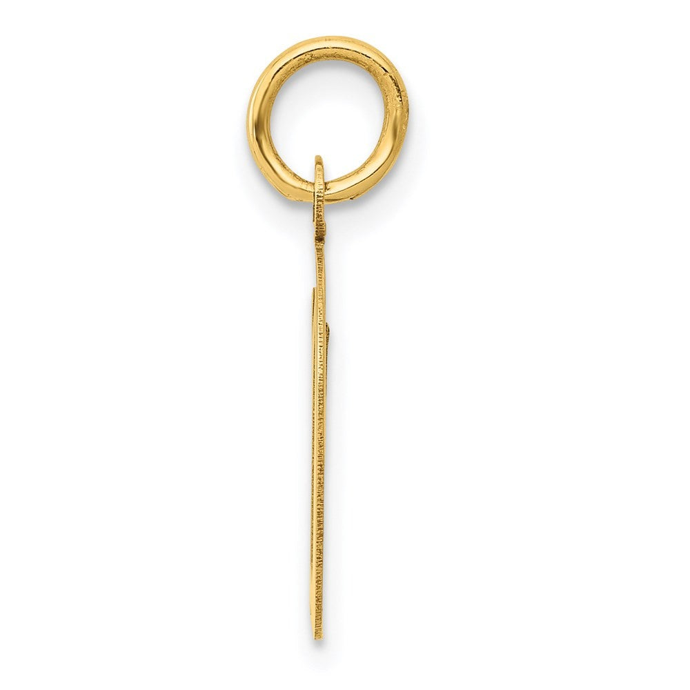 14k Yellow Gold Medium Script Letter D Initial Charm