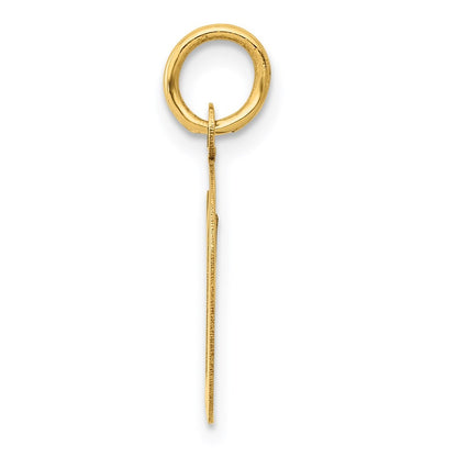 14k Yellow Gold Medium Script Letter D Initial Charm