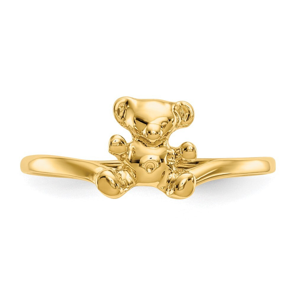 14K Yellow Gold Childs Polished Teddy Bear Ring