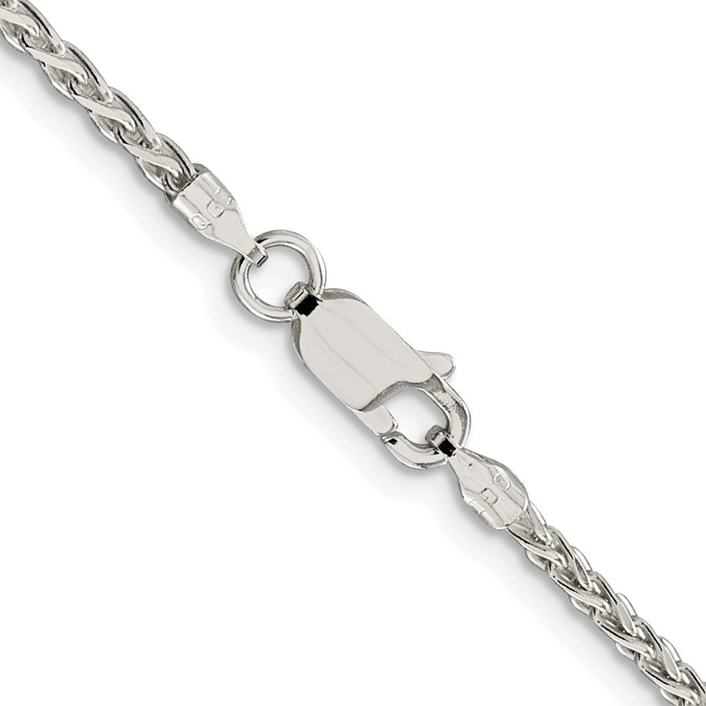 Sterling Silver Rhodium-plated 2mm Diamond-cut Spiga Chain Necklace