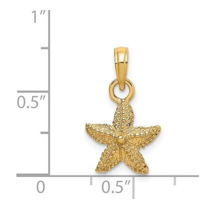 14k Yellow Gold Starfish Charm Pendant