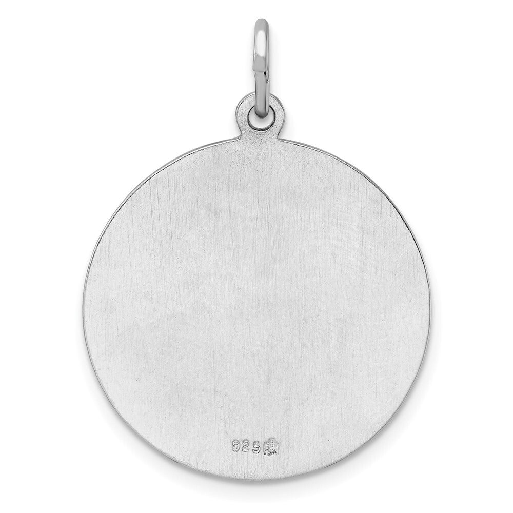 Sterling Silver Rhodium-plated Polished Solid Saint Michael Pendant