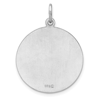 Sterling Silver Rhodium-plated Polished Solid Saint Michael Pendant