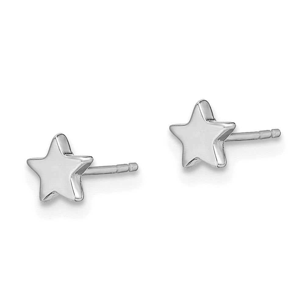 14k White Gold Polished Star Earrings