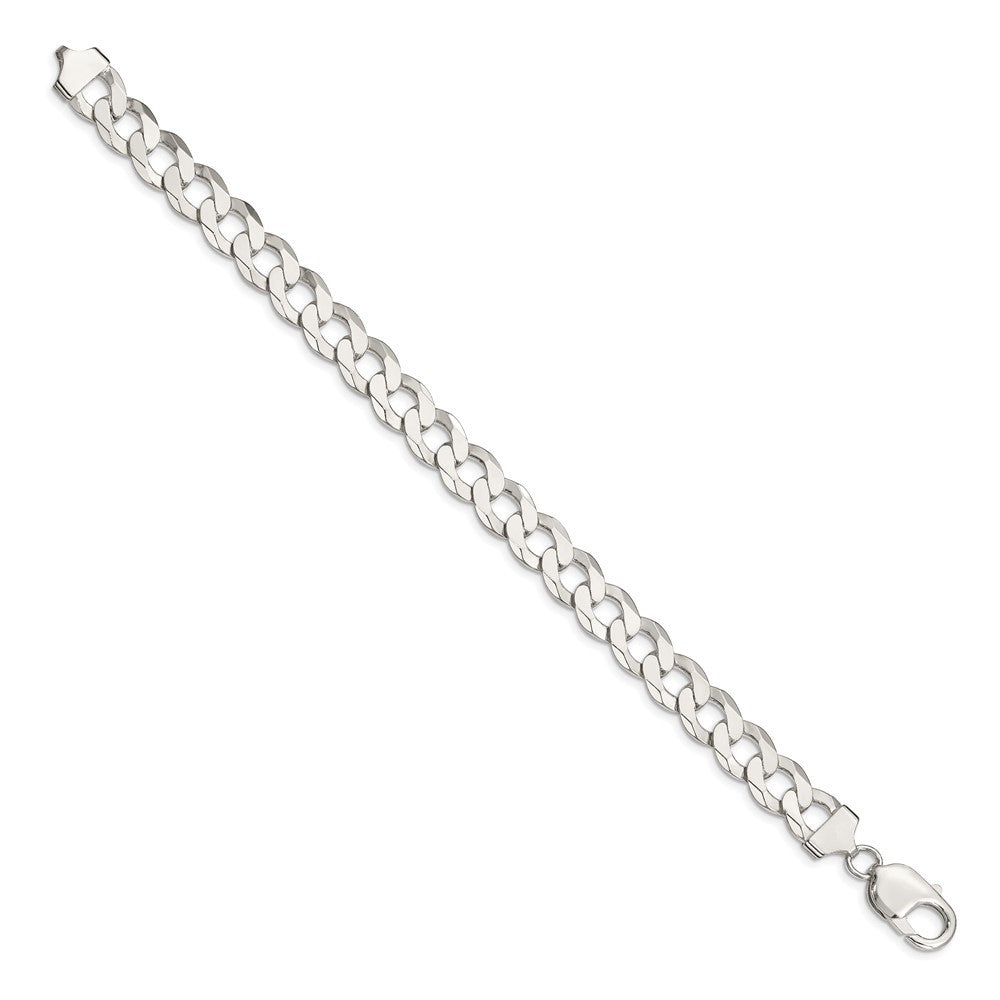 Sterling Silver 9.75mm Flat Curb Chain Bracelet
