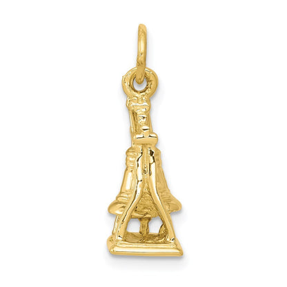 14k Yellow Gold Solid Polished 3-D Liberty Bell Charm Pendant for Women
