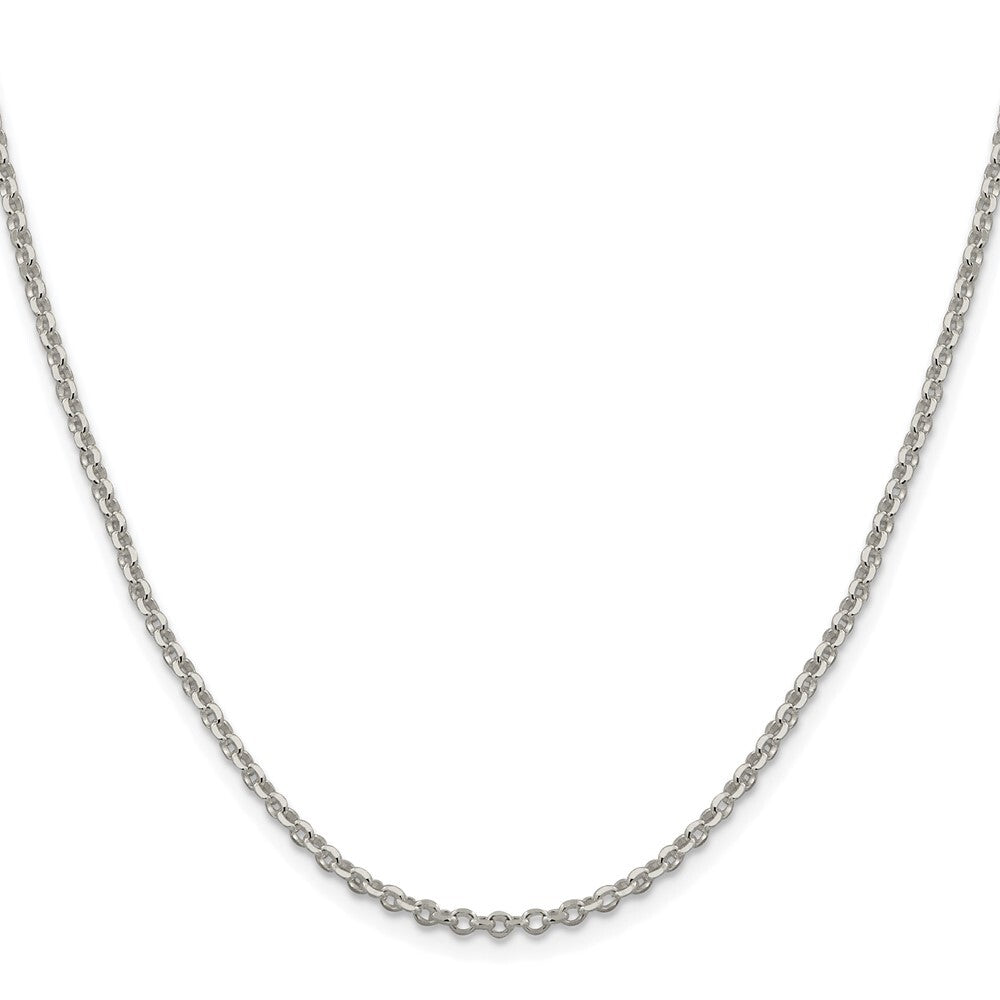 Sterling Silver Rhodium-plated 2.6mm Diamond-cut Cable Chain