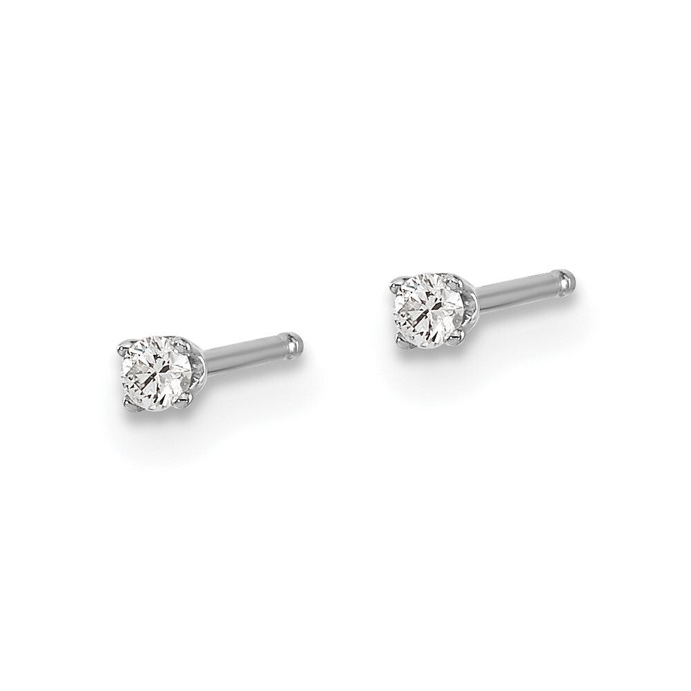 14k White Gold .05ct I2 K-L Diamond Push-on Stud Earrings Gift for Women