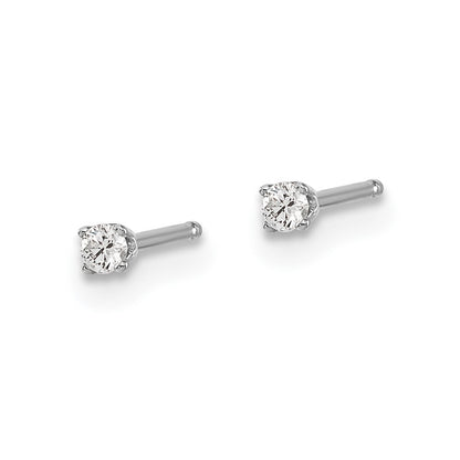 14k White Gold .05ct I2 K-L Diamond Push-on Stud Earrings Gift for Women