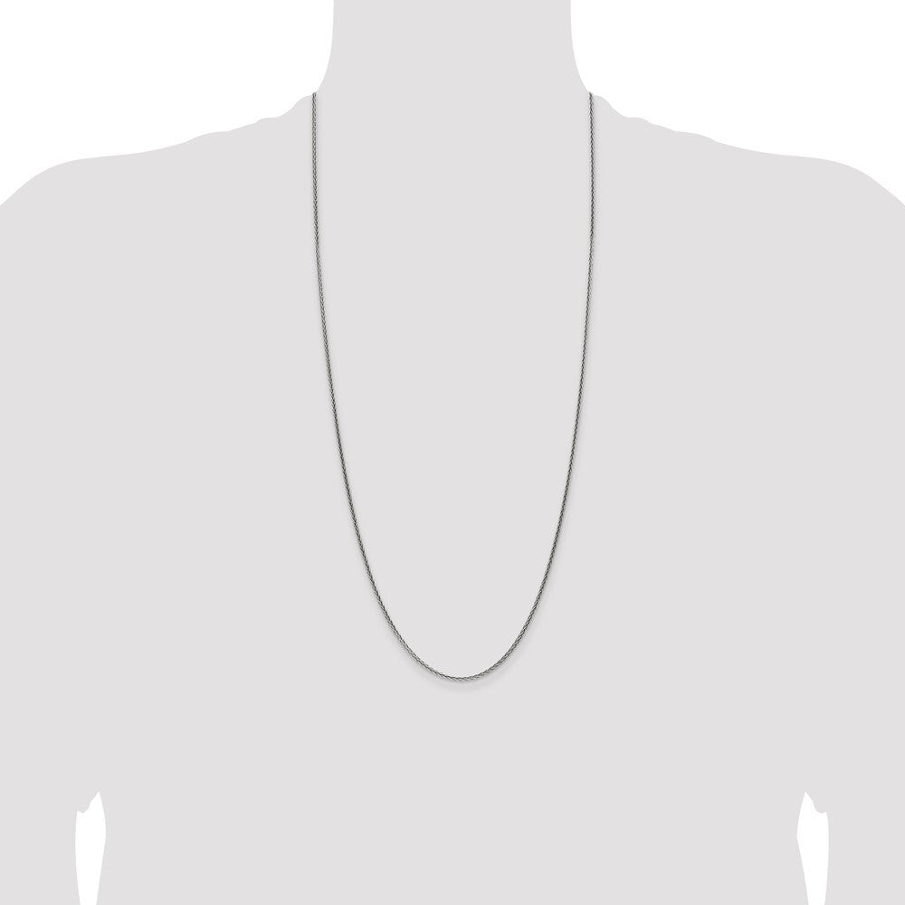 Sterling Silver Antiqued 1.6mm Solid Square Spiga Chain