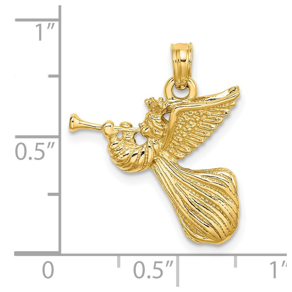 14k Yellow Gold Angel Trumpet Charm