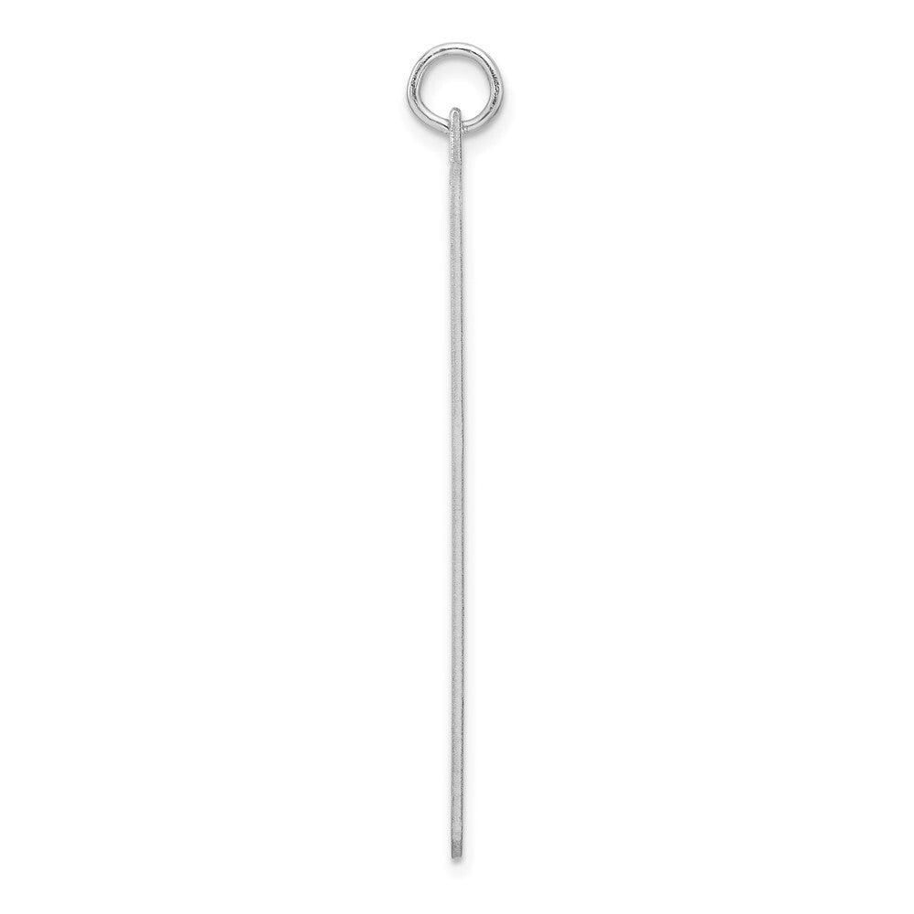 Sterling Silver Rhod-plate Eng. Rect. Polish Front/Satin Back Disc Charm