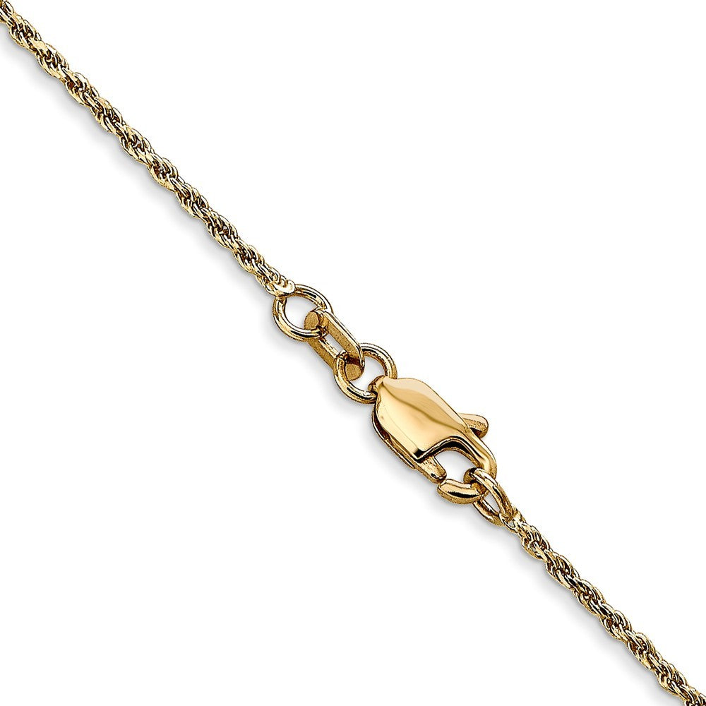 14k Yellow Gold 22" 1.15mm Diamond-cut Machine Made Rope Chain Necklace