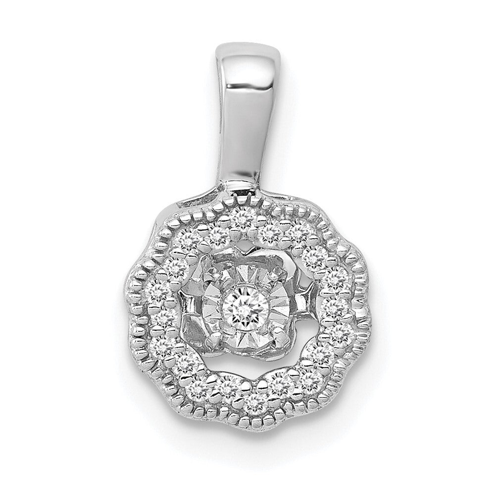 14k White Gold 1/10ct. Vibrant Moving Diamond Pendant for Women