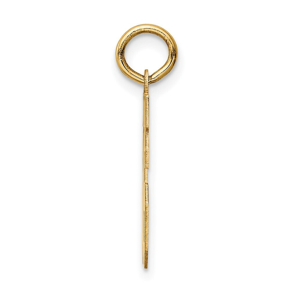 14k Yellow Gold Small Satin Number 16 Charm Pendant for Women