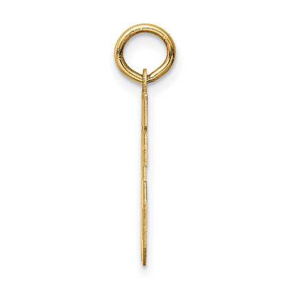 14k Yellow Gold Small Satin Number 16 Charm Pendant for Women