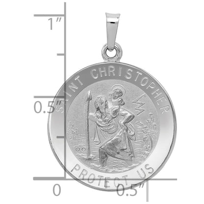 14k White Gold Saint Christopher Medal Pendant