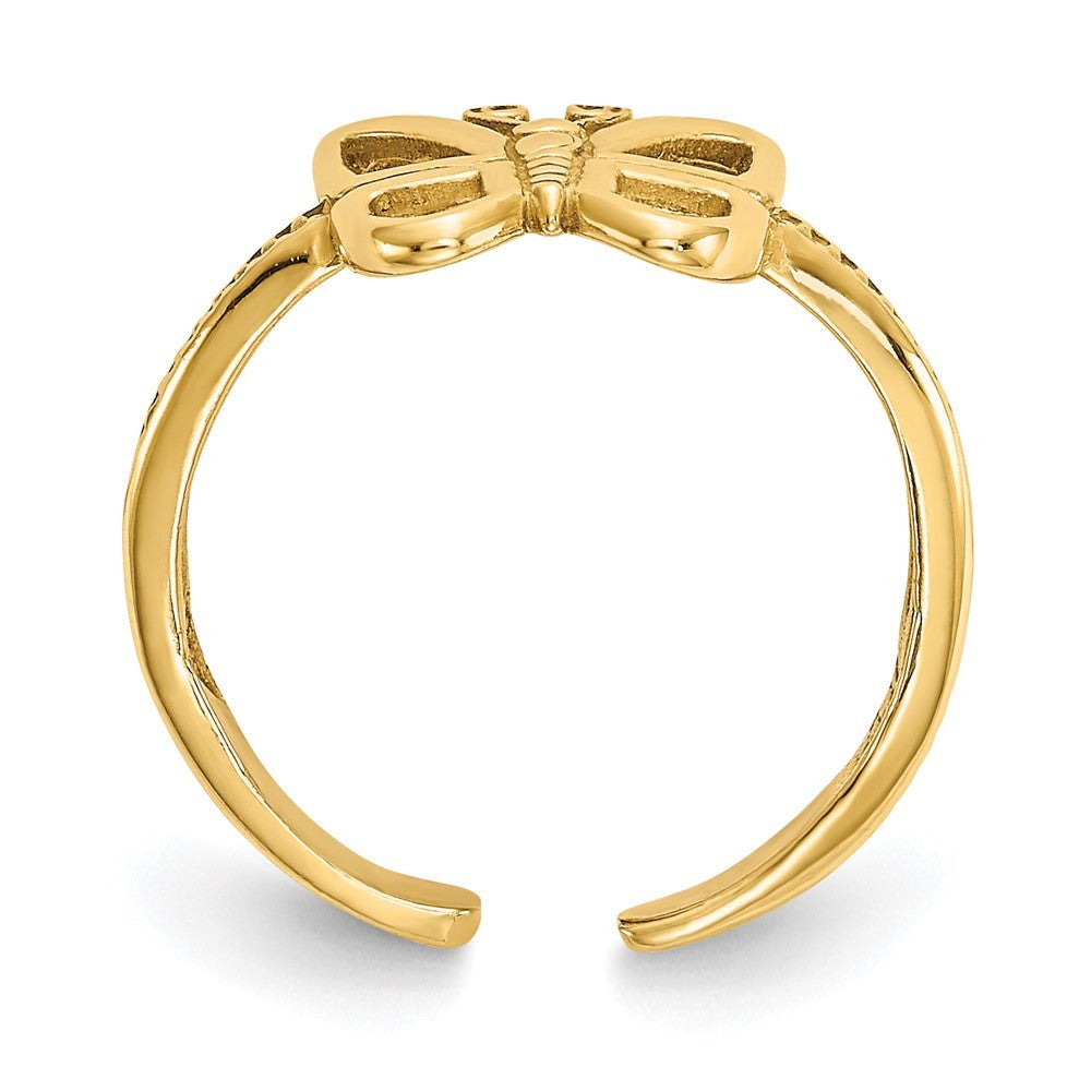 14k Yellow Gold Butterfly Toe Ring