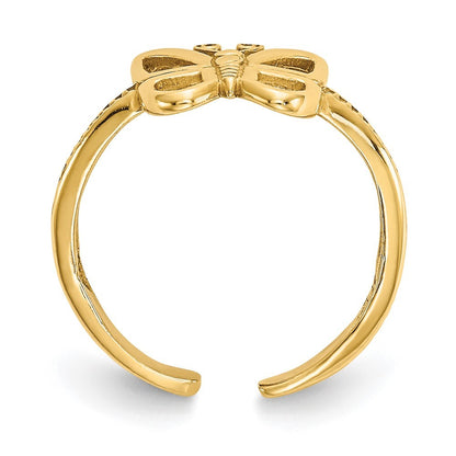 14k Yellow Gold Butterfly Toe Ring