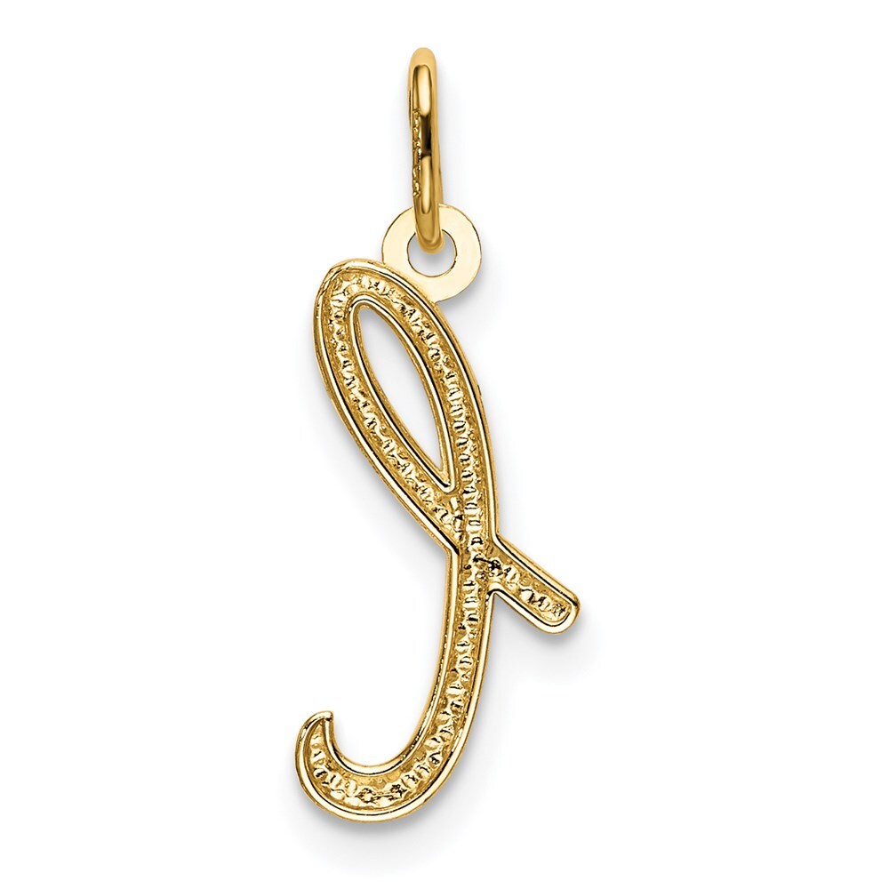 14k Yellow Gold Letter L Initial Charm Pendant for Women