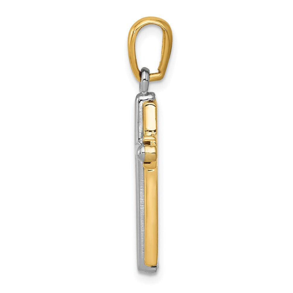14k Two-tone Gold Cross Pendant for Women