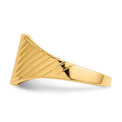 14K Yellow Gold 9.5x8.0mm Open Back Signet Ring