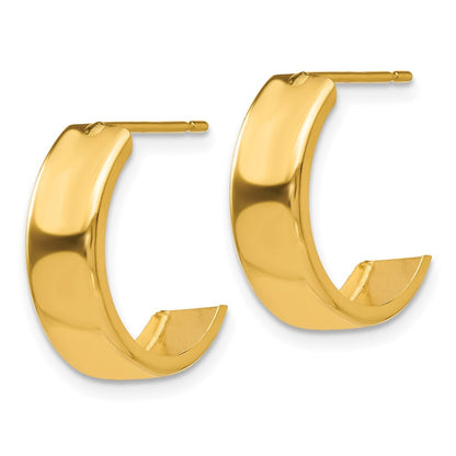 14k Yellow Gold Hoop Earrings Gift for Women