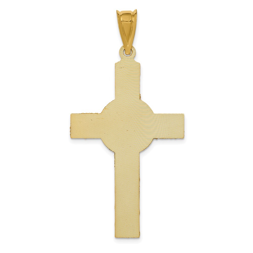 14k Yellow Gold Rose and White Rhodium Iona Crucifix Cross Pendant