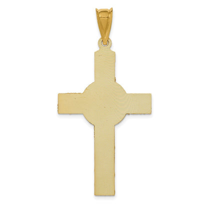 14k Yellow Gold Rose and White Rhodium Iona Crucifix Cross Pendant
