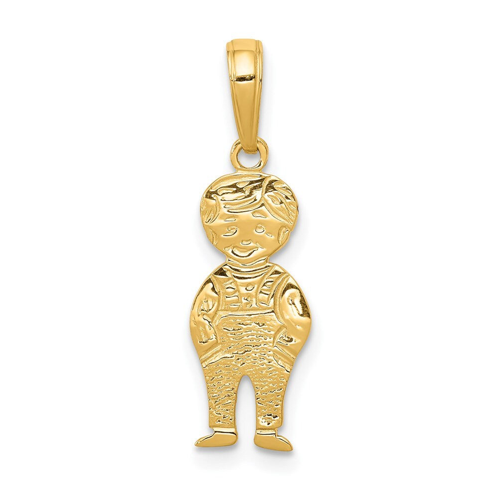 14k Yellow Gold Boy with Hands in Pocket Pendant for Women