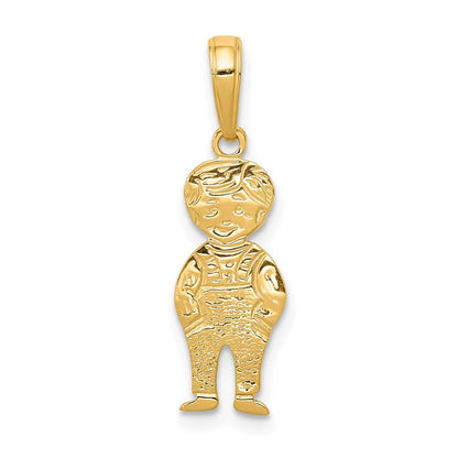 14k Yellow Gold Boy with Hands in Pocket Pendant for Women