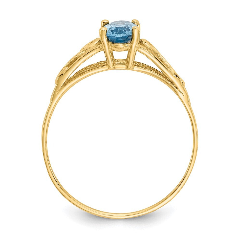 14K Yellow Gold Madi K Synthetic Blue Zircon Ring