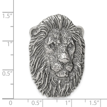 Sterling Silver Antiqued Lion Head Pendant Holiday Gift for Women