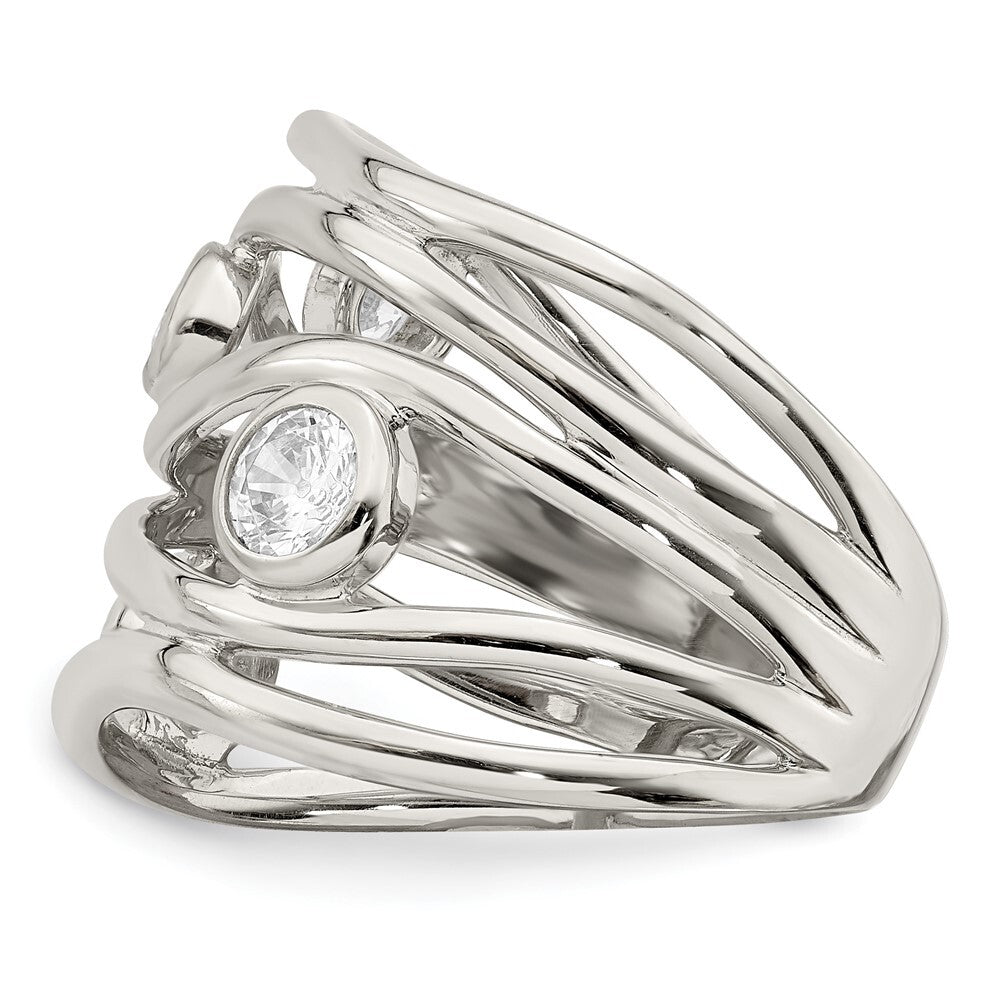 Sterling Silver Fancy Cubic Zirconia Ring Size 7