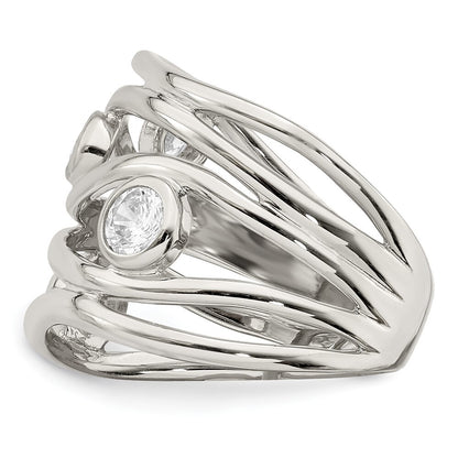 Sterling Silver Fancy Cubic Zirconia Ring Size 7