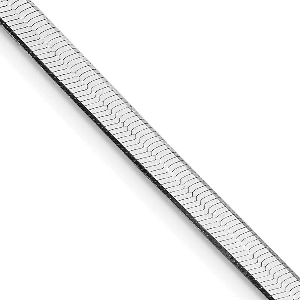 Sterling Silver Rhodium-plated 3.5mm Magic Herringbone Chain Necklace