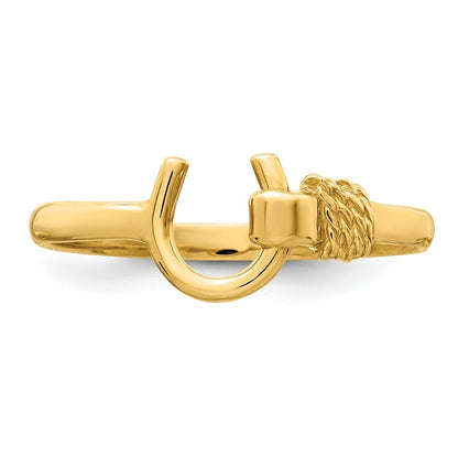 14K Yellow Gold Horseshoe Ring Size 7