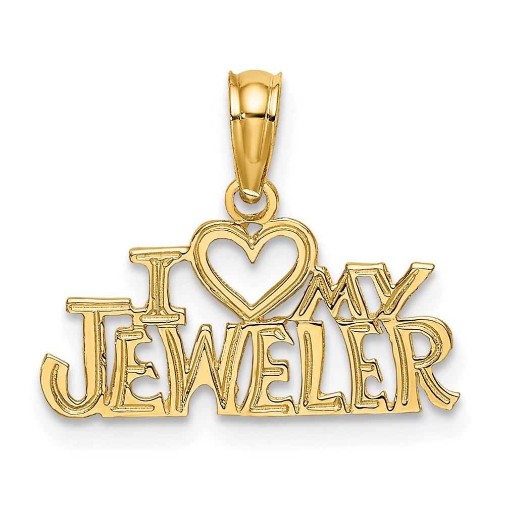 14k Yellow Gold I HEART MY JEWELER Charm