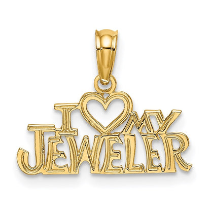 14k Yellow Gold I HEART MY JEWELER Charm