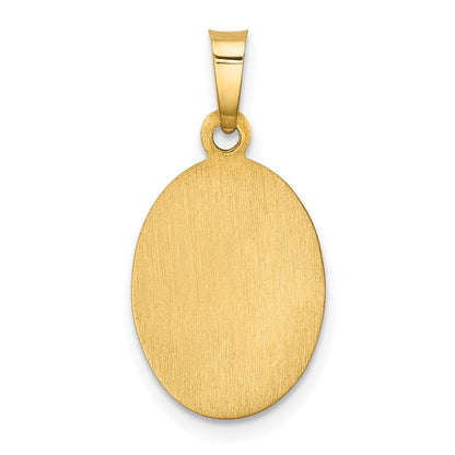 14k Yellow Gold Polished and Satin St. Christopher Medal Hollow Pendant